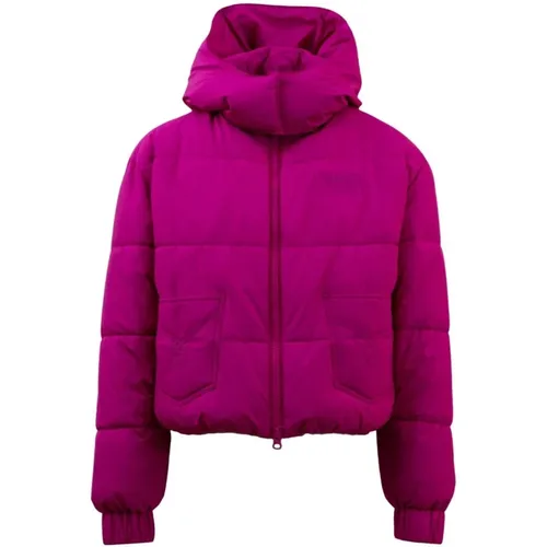 Fuchsia Bomberjacke mit Reißverschluss , Damen, Größe: S - Moschino - Modalova