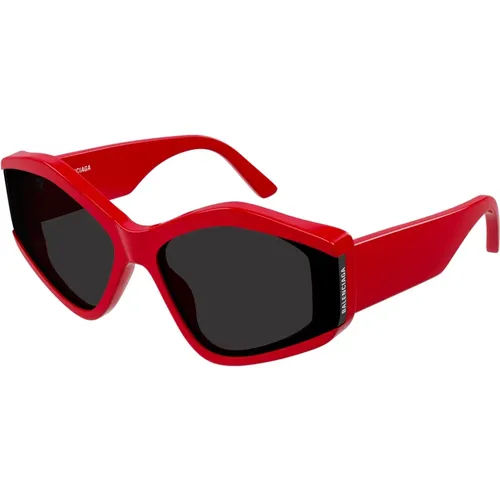 Rot/Graue Sonnenbrille Bb0302S , Damen, Größe: 66 MM - Balenciaga - Modalova