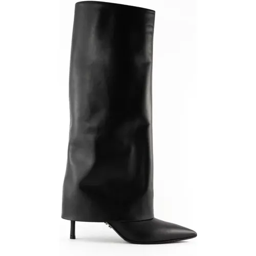 Leather High Boots with Chic Toe Design , female, Sizes: 4 UK, 4 1/2 UK - Sergio Levantesi - Modalova