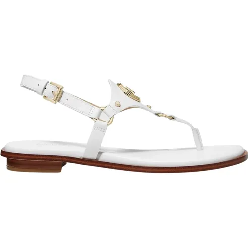 Weiße Thong Flache Sandalen , Damen, Größe: 36 EU - Michael Kors - Modalova