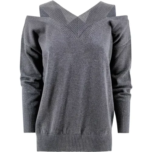 Grey Knitted Wool Blend Sweater , female, Sizes: S, M, XS - D.Exterior - Modalova