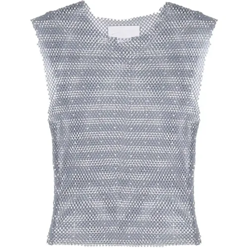 Sky Sleeveless Top with Crystal Decoration , female, Sizes: M - Genny - Modalova