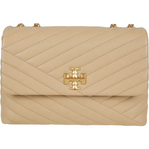 Braune Chevron-Stepp-Schultertasche - TORY BURCH - Modalova