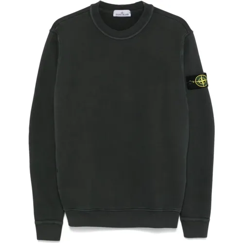 Grey Sweater with Signature Compass Badge , male, Sizes: M, L, XL, S - Stone Island - Modalova