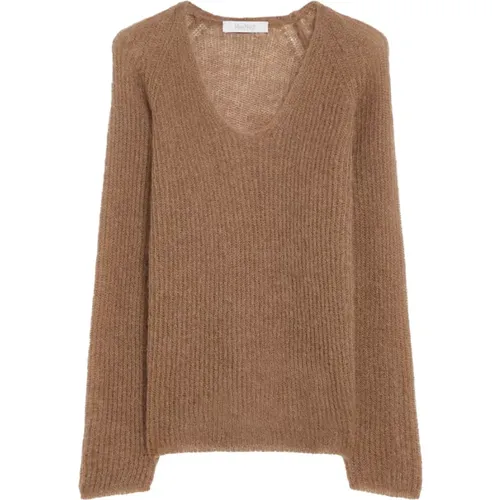 Soft Mohair Blend V-Neck Sweater , female, Sizes: XL, XS, S - Max Mara - Modalova