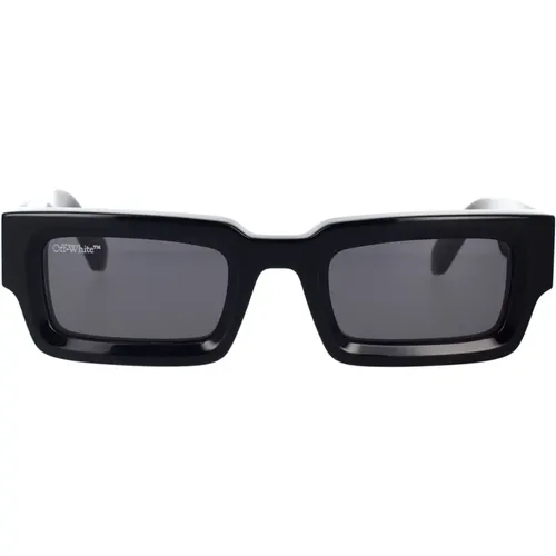 Rechteckige Sonnenbrille mit dunkelgrauen Gläsern - Off White - Modalova