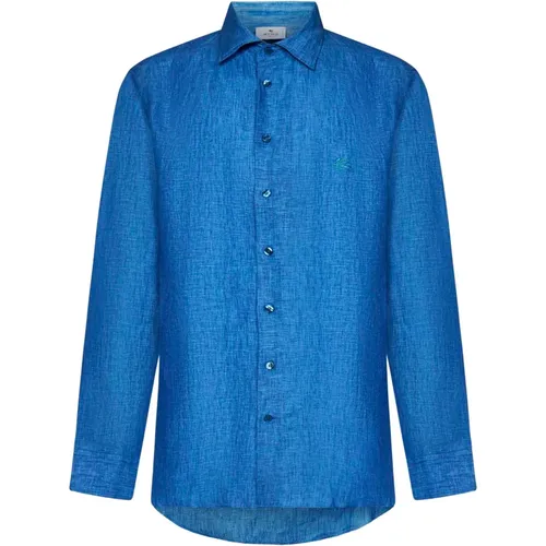Men's Clothing Shirts Turquoise Ss24 , male, Sizes: M - ETRO - Modalova