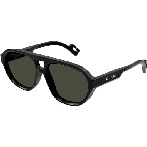 Sonnenbrille,Schwarze/Graue Sonnenbrille - Gucci - Modalova