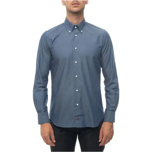 Denim Button-Down Casual Hemd , Herren, Größe: L - Càrrel - Modalova