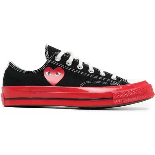 Schwarzer Chuck Taylor Low Sneaker mit roter Sohle , unisex, Größe: 37 1/2 EU - Comme des Garçons Play - Modalova