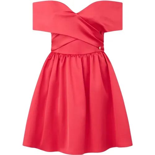 Coral Satin Cross Bust Mini Dress , female, Sizes: M, XS - Liu Jo - Modalova