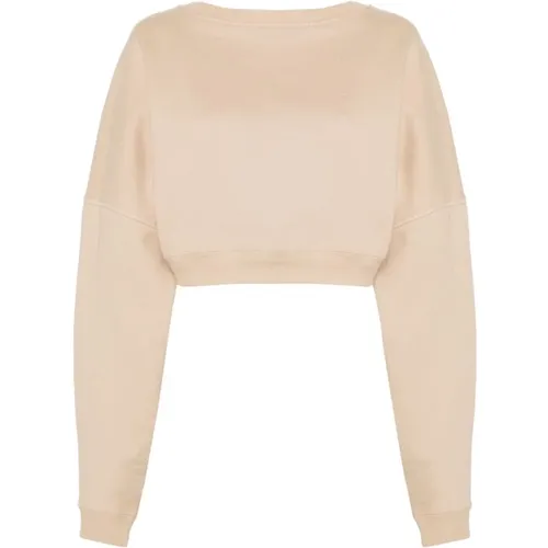 Poudre Cropped Sweater mit Besticktem Logo - Saint Laurent - Modalova