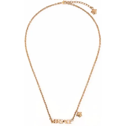 Golden Medusa Charm Necklace , female, Sizes: ONE SIZE - Versace - Modalova