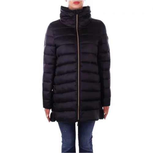 Schwarze Duck Logo Reißverschlussjacke , Damen, Größe: XL - Save The Duck - Modalova