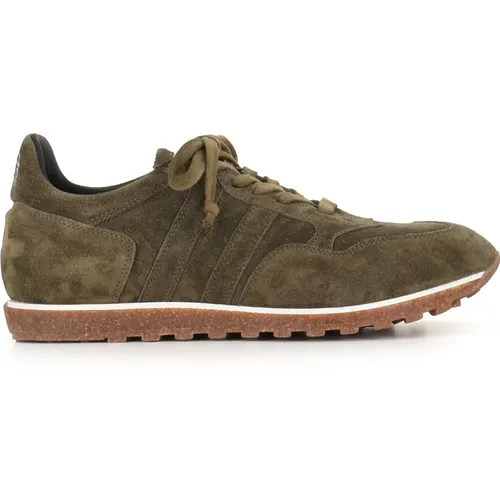 Military Suede Cork Sole Sneakers , male, Sizes: 9 UK, 8 UK, 10 UK - Alberto Fasciani - Modalova