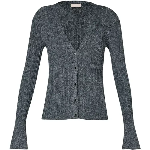 Ribbed Viscose Cardigan , female, Sizes: S, L, M - Liu Jo - Modalova