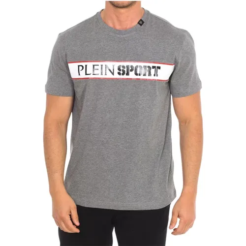 Kurzarm T-Shirt mit Markendruck , Herren, Größe: L - Plein Sport - Modalova