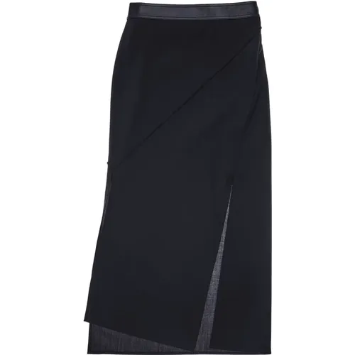 Statement Stretch Wool Skirt , female, Sizes: XS - Helmut Lang - Modalova