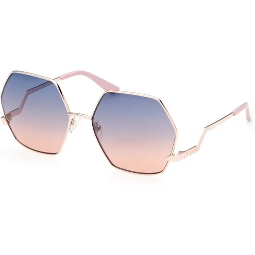Stilvolle Sonnenbrille mit Verlaufsglas in Blau , Damen, Größe: 61 MM - Guess - Modalova