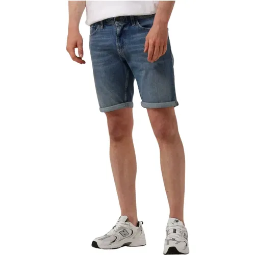 Herren Scanton Kurze Blaue Jeans , Herren, Größe: W33 - Tommy Jeans - Modalova