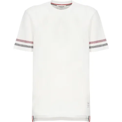 Striped Round Neck T-Shirt , male, Sizes: L, XL, M - Thom Browne - Modalova