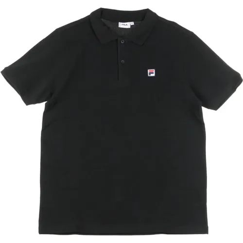 Schwarzes Poloshirt mit kurzen Ärmeln , Herren, Größe: S - Fila - Modalova