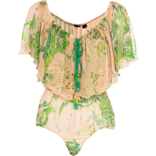 Damen Sommer Blumen Body , Damen, Größe: 2XS - pinko - Modalova