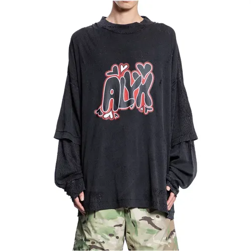T-Shirt mit Grafiklogo-Druck , Herren, Größe: XL - 1017 Alyx 9SM - Modalova