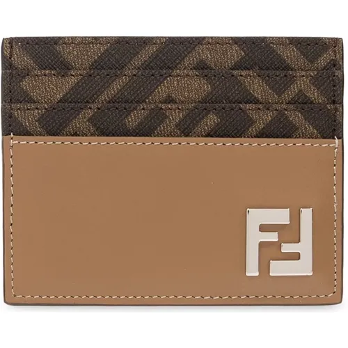 Card case with logo , male, Sizes: ONE SIZE - Fendi - Modalova