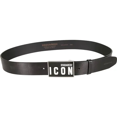 Leather Logo-Buckle Belt , male, Sizes: 100 CM, 95 CM - Dsquared2 - Modalova