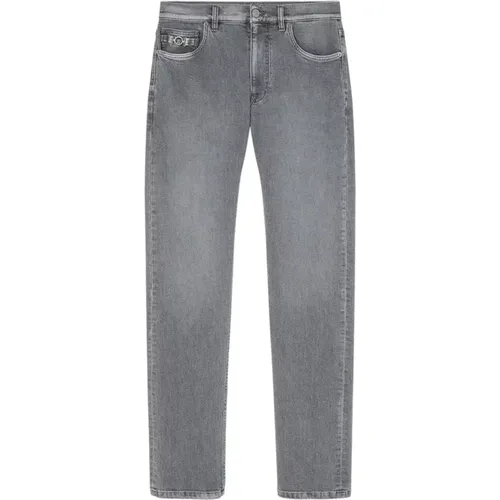 Biggie Washed Denim Jeans Grey , male, Sizes: W34, W36, W32 - Versace - Modalova