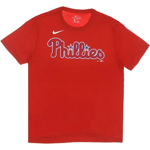 Philadelphia Phillies Baseball Tee Rot , Herren, Größe: L - Nike - Modalova