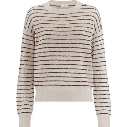 Sweaters Beige , female, Sizes: M, S - BRUNELLO CUCINELLI - Modalova