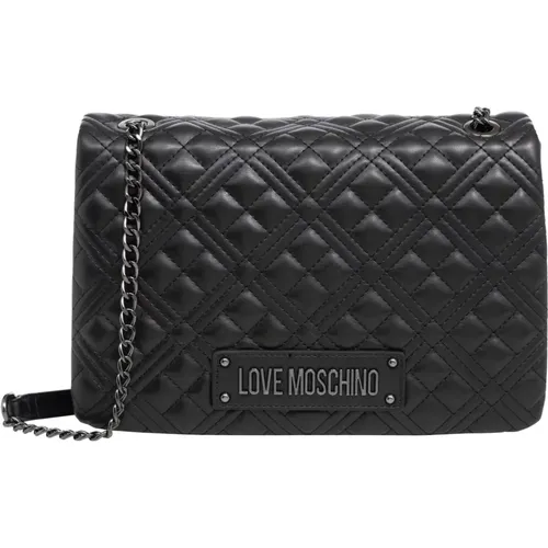 Schultertasche mit Logo und Magnetverschluss - Love Moschino - Modalova