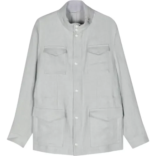 Four-pockets linen jacket , male, Sizes: 2XL, 3XL - Eleventy - Modalova