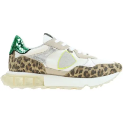 Low Woman Animal Print Sneakers - Size 37, Beige , female, Sizes: 5 UK, 4 UK - Philippe Model - Modalova