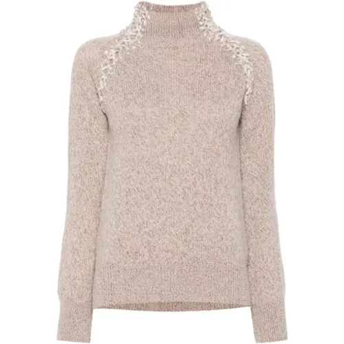 Brauner Woll-Kaschmir Marl-Strickpullover - Ermanno Scervino - Modalova