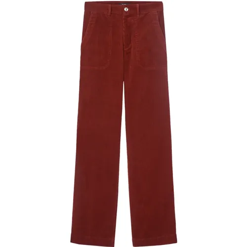 Bordeaux Straight Leg Women Pants , female, Sizes: W29, W28 - A.p.c. - Modalova