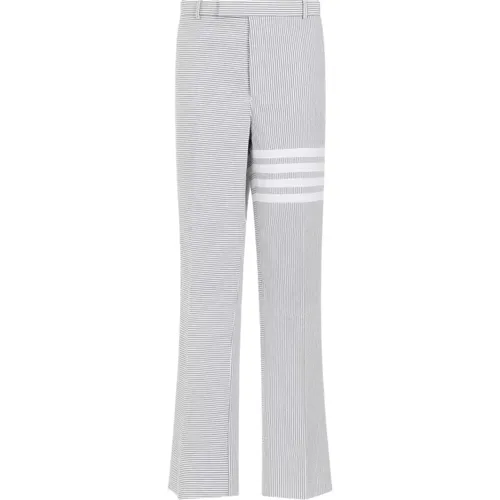 Grey Striped Beltloop Pants , male, Sizes: 2XL, XL - Thom Browne - Modalova