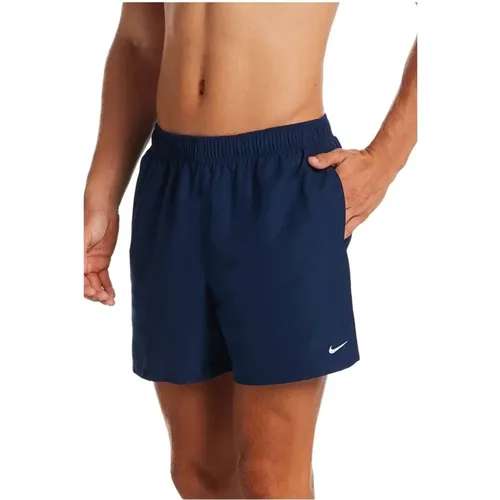 Mitternachtsblaue Badeshorts mit Swosh , Herren, Größe: S - Nike - Modalova