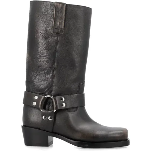 Schwarze Leder Roxy Stiefel - Aw23 , Damen, Größe: 39 EU - Paris Texas - Modalova