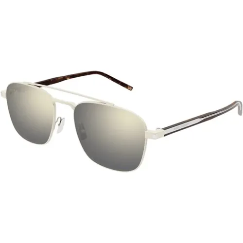 Ivory White Sunglasses SL 665 , male, Sizes: 56 MM - Saint Laurent - Modalova