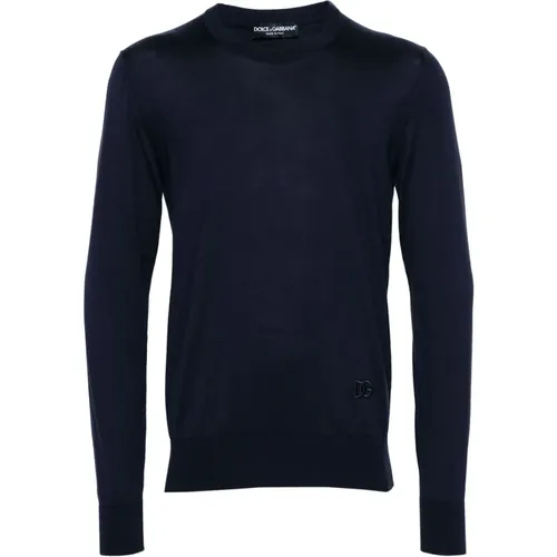 Blaue Pullover , Herren, Größe: 2XL - Dolce & Gabbana - Modalova