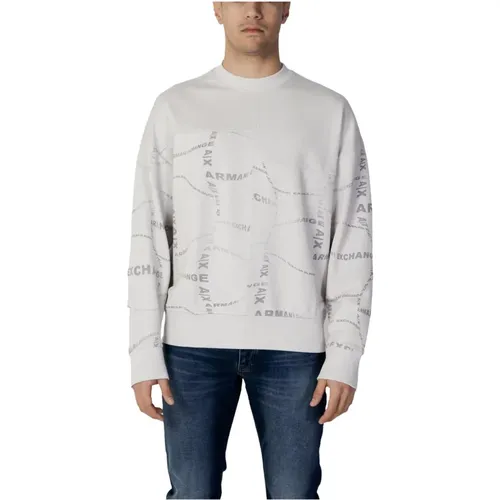 Grauer Bedruckter Sweatshirt für Herren , Herren, Größe: XL - Armani Exchange - Modalova