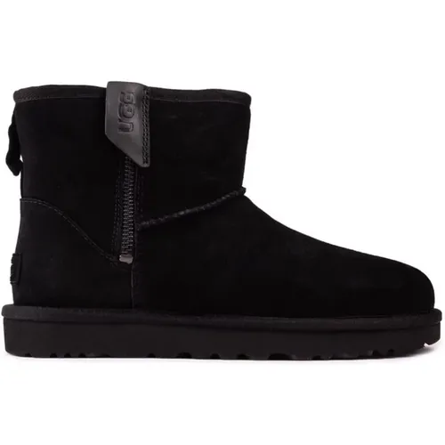 Schwarze Leder- und Wildlederstiefel mit Reißverschluss , Damen, Größe: 40 EU - Ugg - Modalova