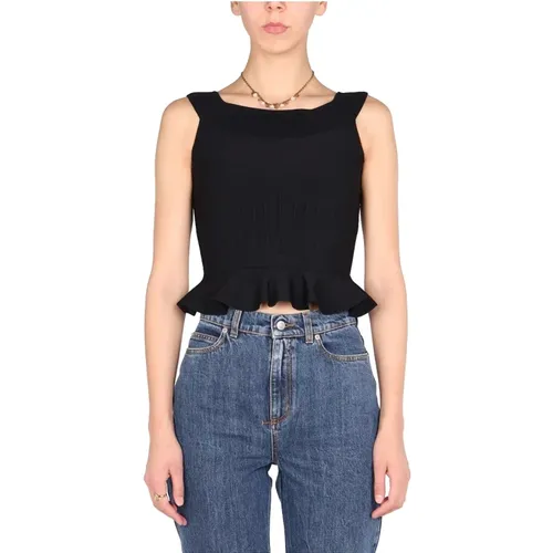 Knit Ruffles Top , female, Sizes: M - alexander mcqueen - Modalova