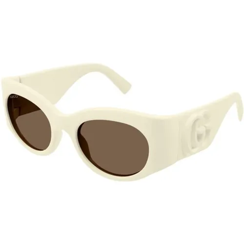 Ivory Brown Sonnenbrille Gg1544S , Damen, Größe: 53 MM - Gucci - Modalova