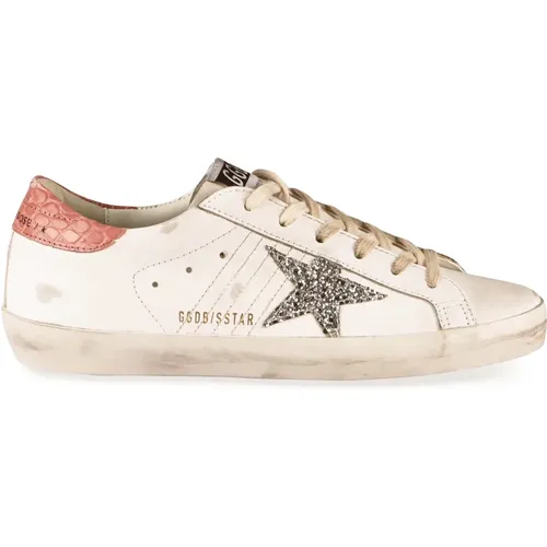 Glitter Star Leather Sneakers , female, Sizes: 3 UK - Golden Goose - Modalova