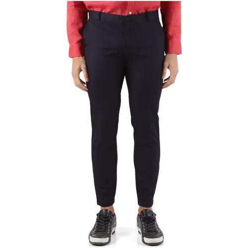 Cotton blend trousers with button and zip closure , male, Sizes: L, S, XL, 2XL, M - At.P.Co - Modalova