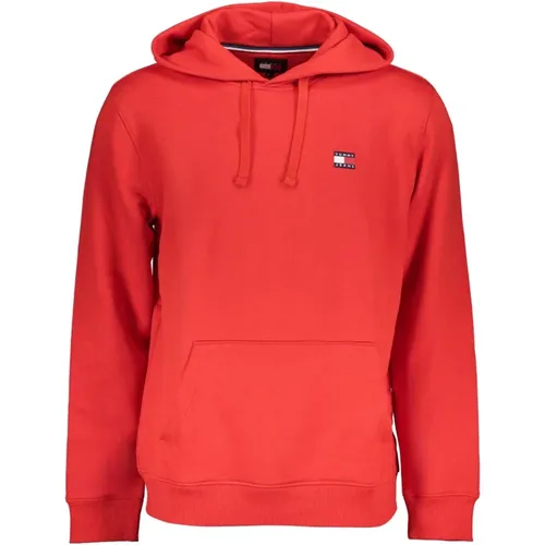 Roter Kapuzenpullover mit Logo , Herren, Größe: XL - Tommy Hilfiger - Modalova